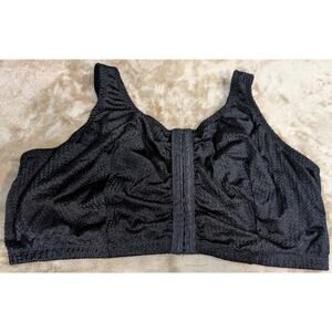 LEADING LADY Plus Size Bra 50DD 50 DD Black Front Close Wireless Bralette Lounge